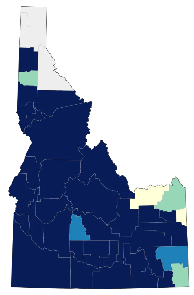 Lesser Goldfinch county map