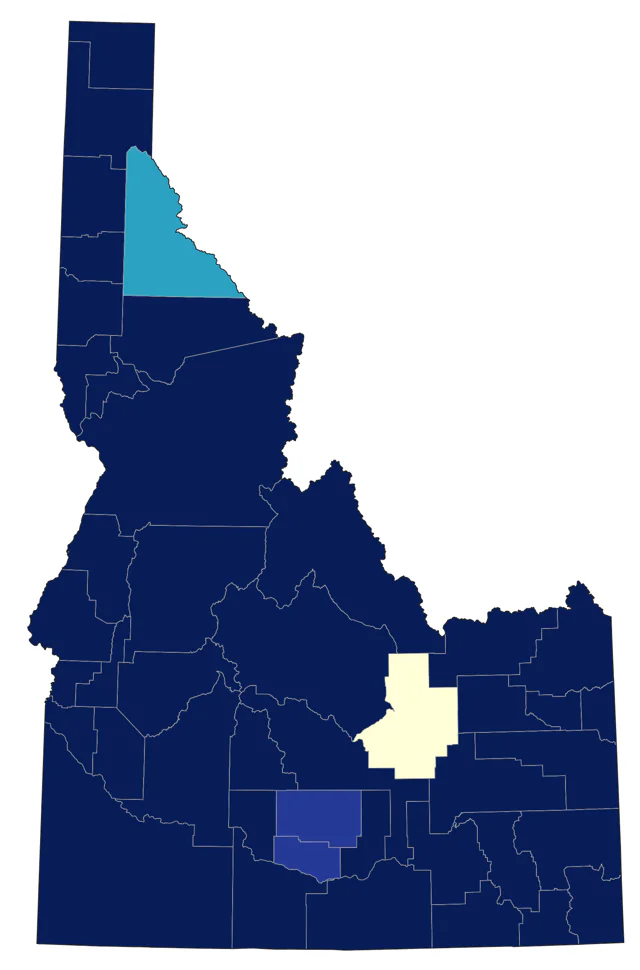 Lesser Scaup county map