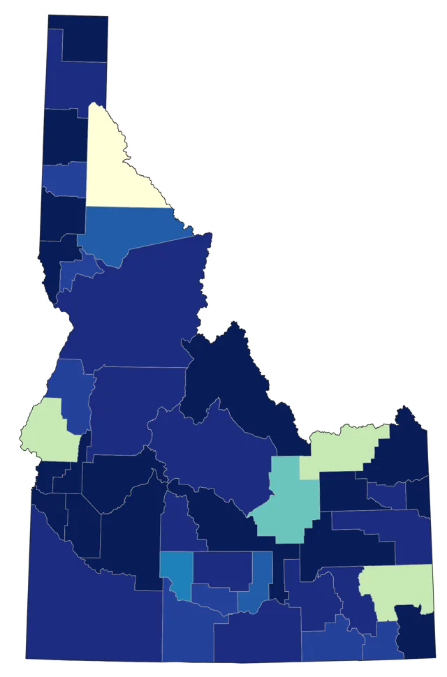 Lesser Yellowlegs county map