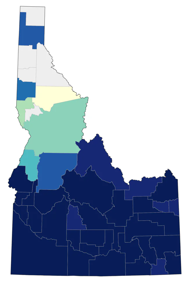 Loggerhead Shrike county map