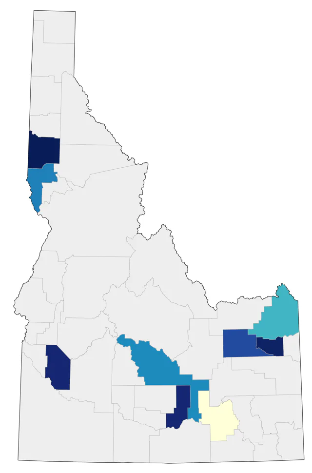 Magnolia Warbler county map