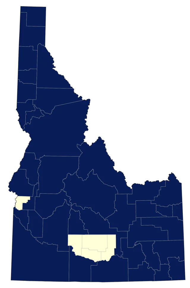 Mountain Chickadee county map