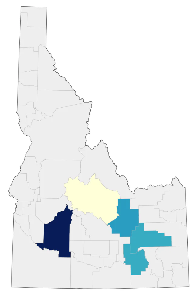 Mountain Plover county map