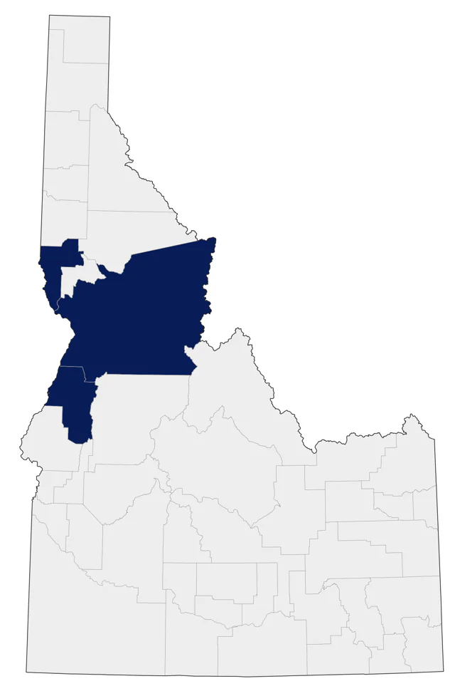 Mountain Quail county map