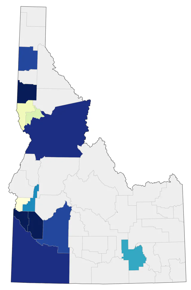 Muscovy Duck county map