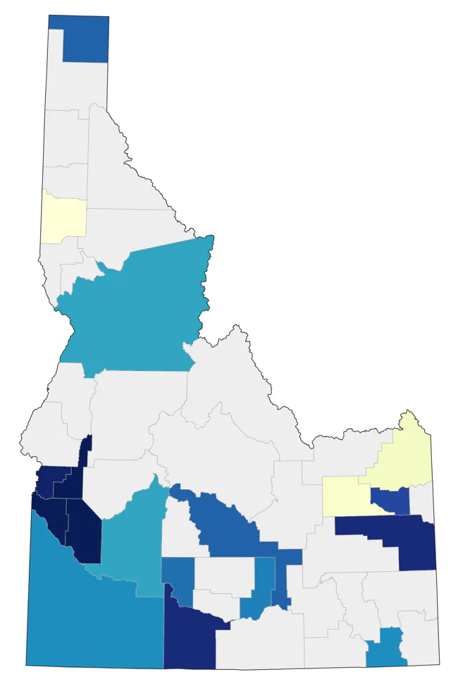 Mute Swan county map