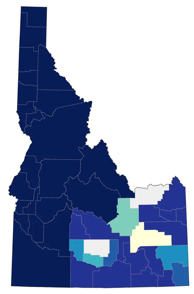 Nashville Warbler county map