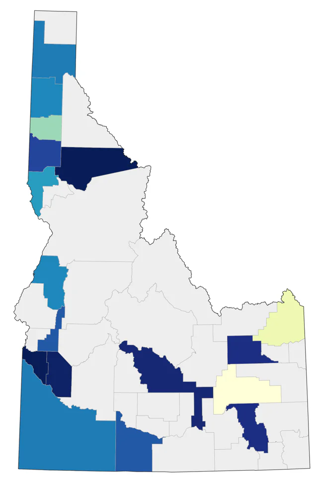 Northern Bobwhite county map