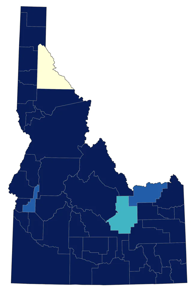 Northern Pintail county map