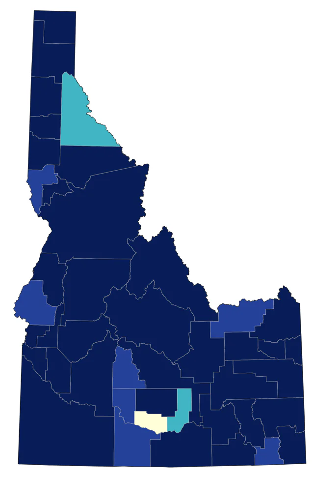 Northern Shrike county map
