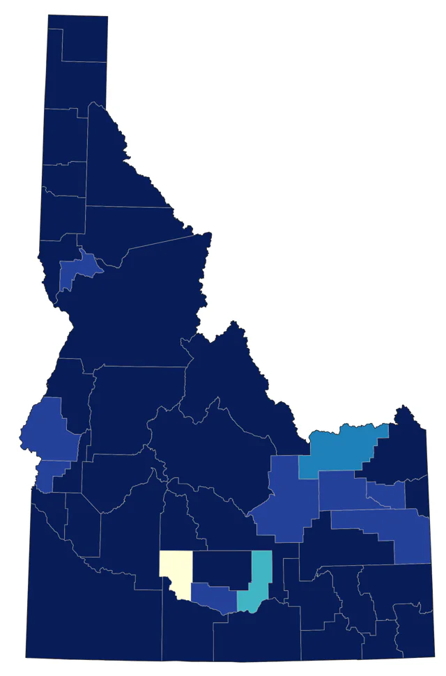 Olive-sided Flycatcher county map