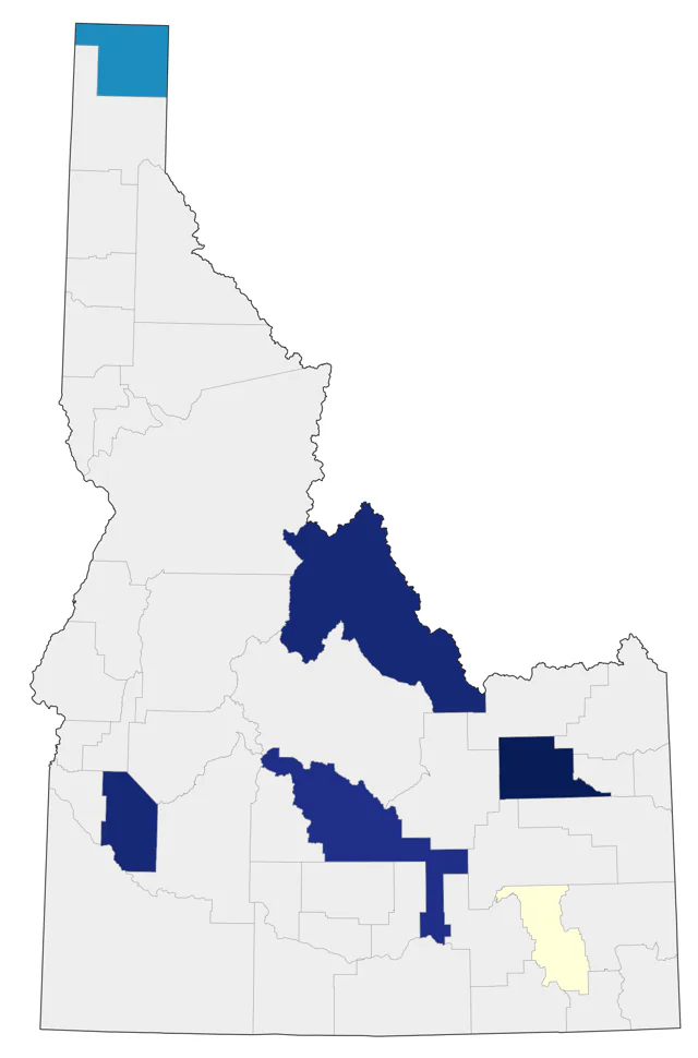 Ovenbird county map