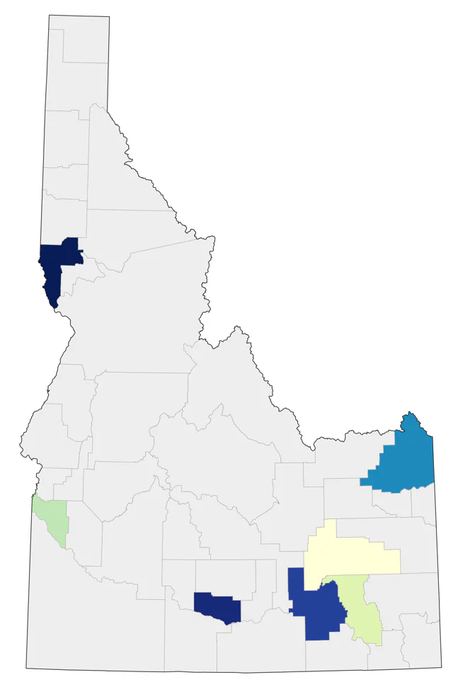 Parasitic Jaeger county map