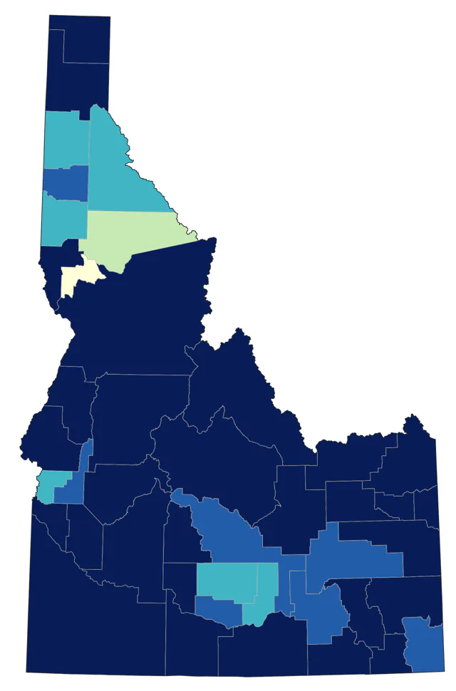 Peregrine Falcon county map