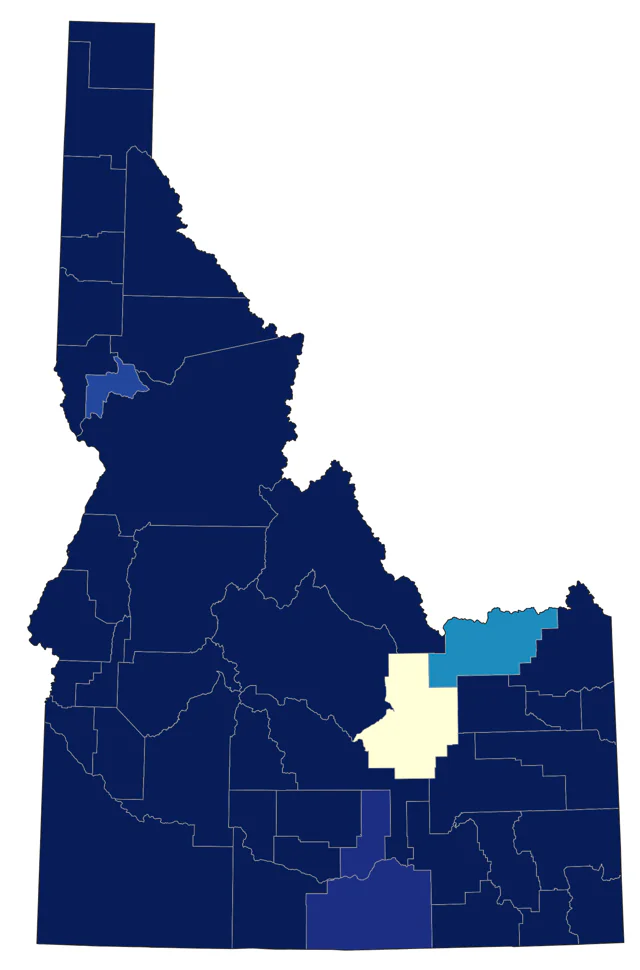 Pied-billed Grebe county map