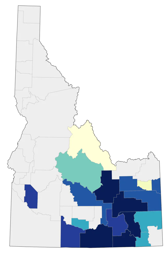 Pinyon Jay county map