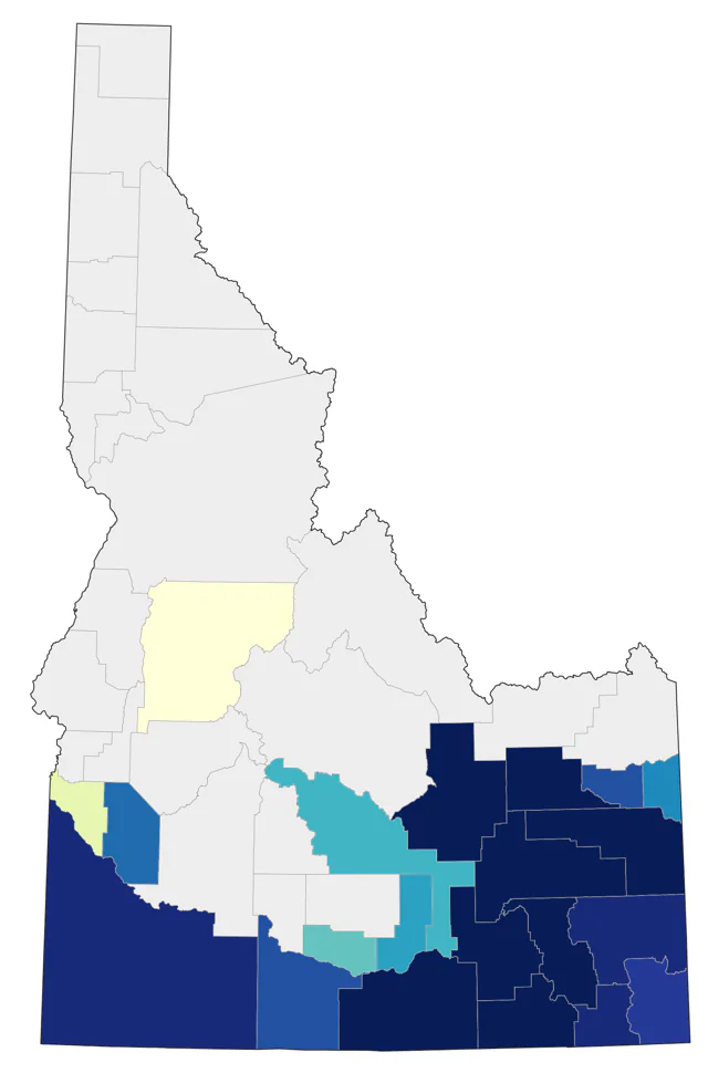 Plumbeous Vireo county map