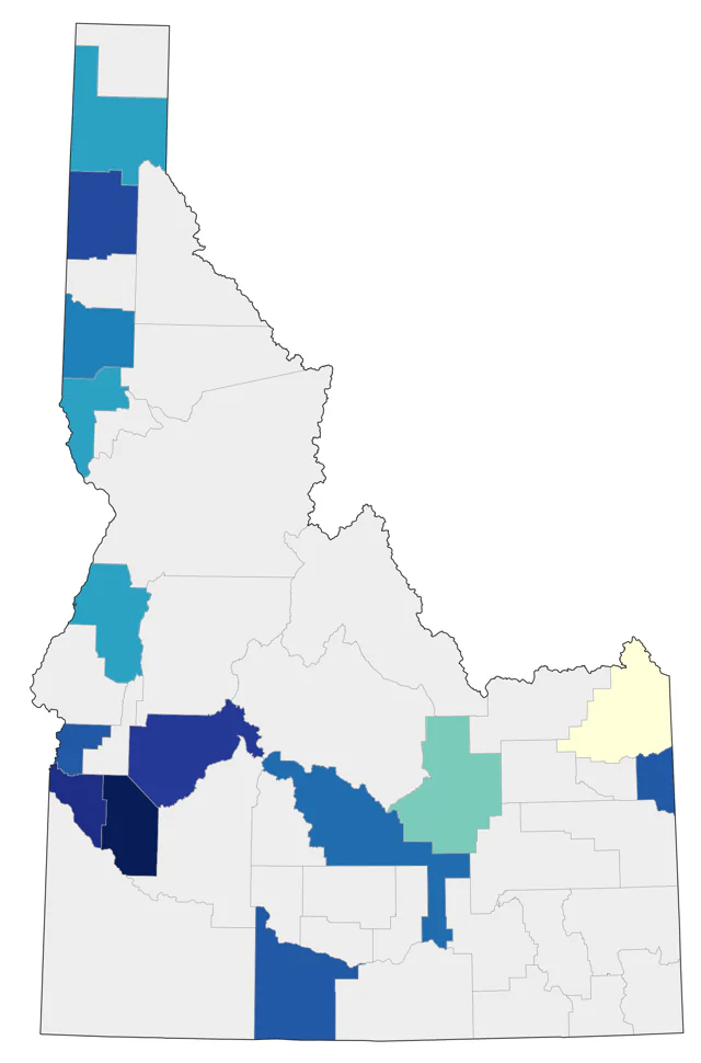 Purple Finch county map