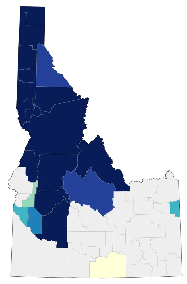 Pygmy Nuthatch county map