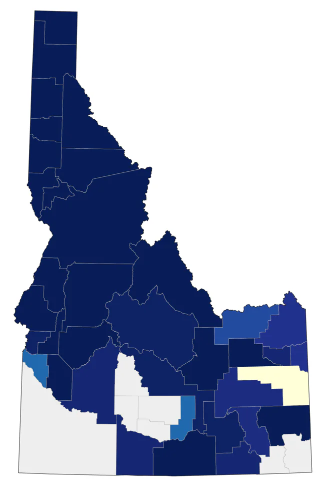 Red-eyed Vireo county map