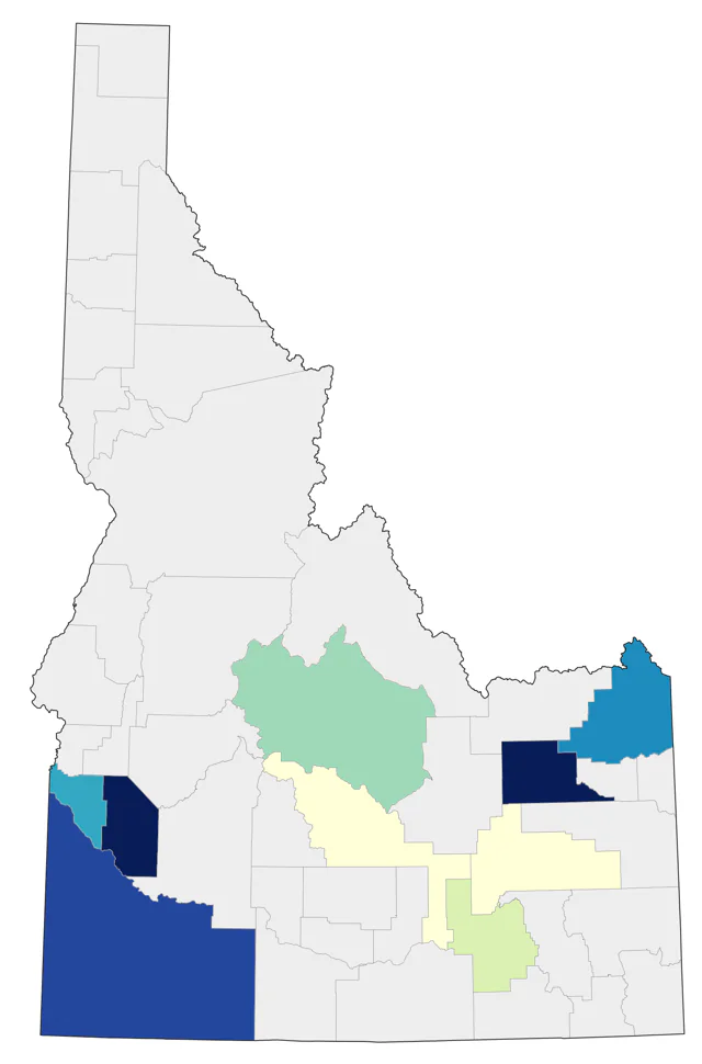 Red Knot county map