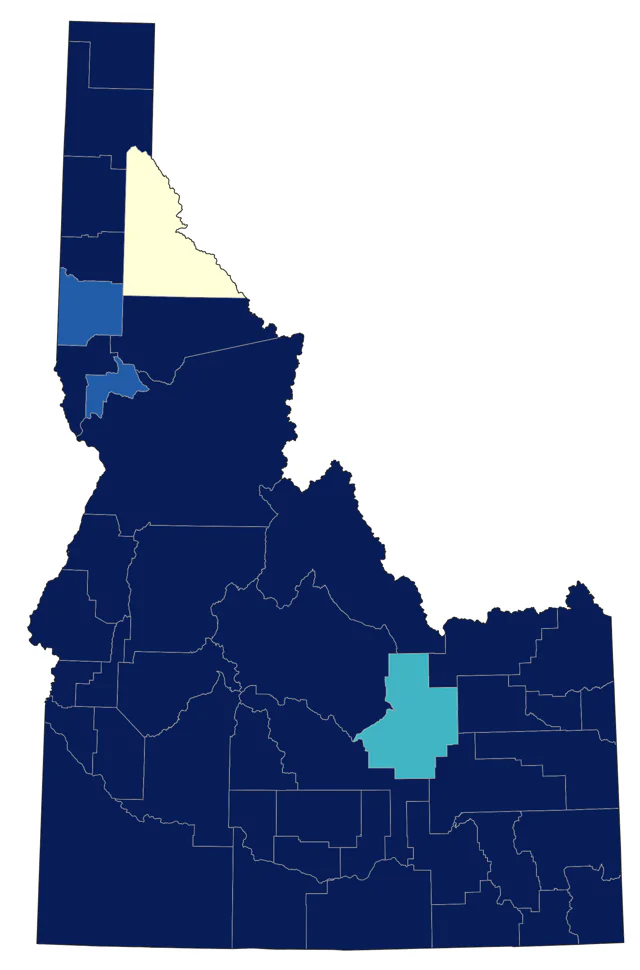 Ring-billed Gull county map