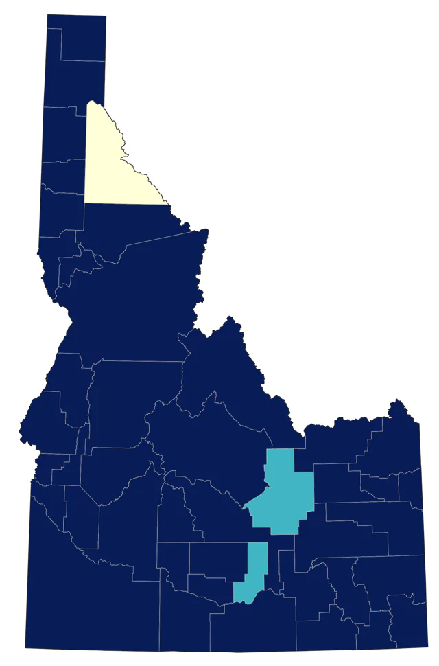 Ring-necked Duck county map