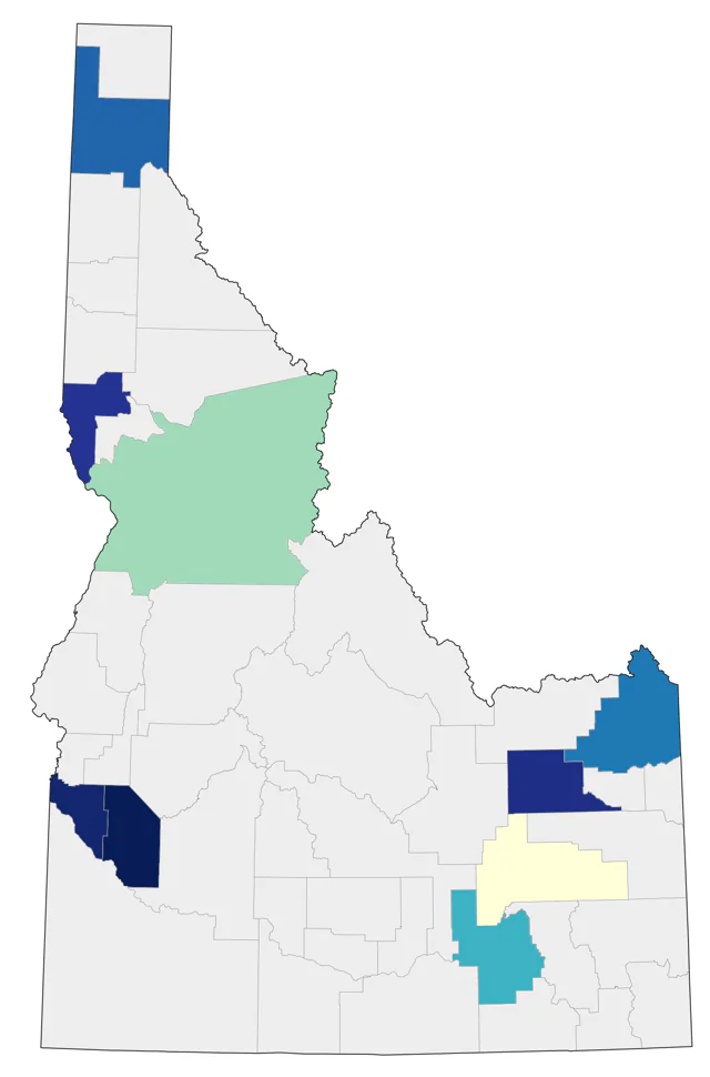 Ruddy Turnstone county map