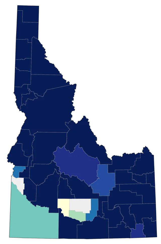Ruffed Grouse county map