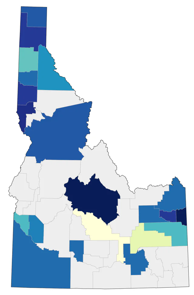 Rusty Blackbird county map
