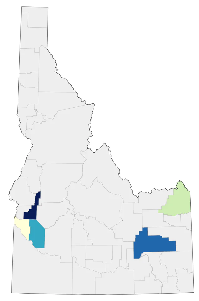 Sharp-tailed Sandpiper county map