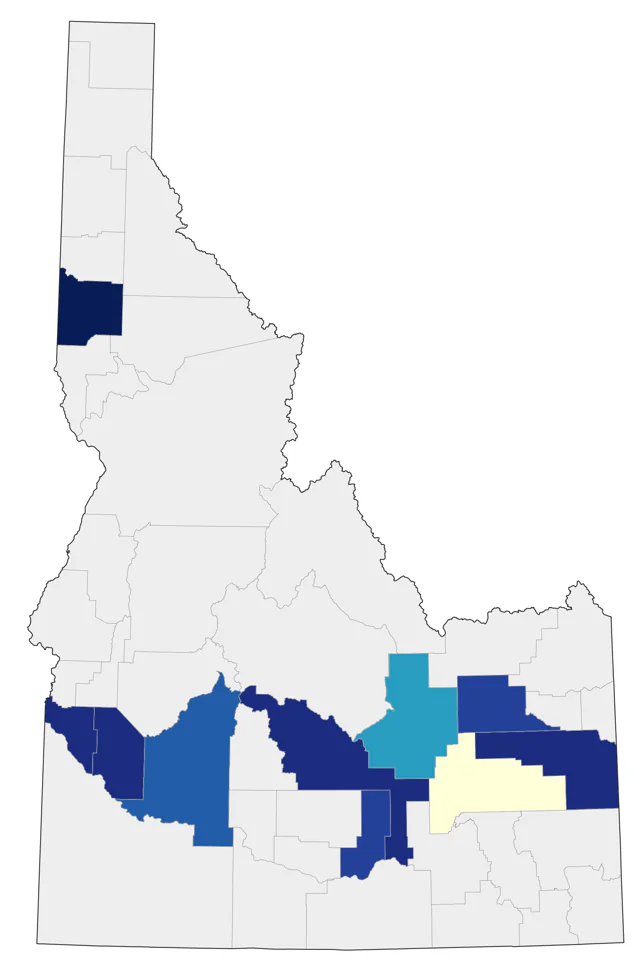 Summer Tanager county map