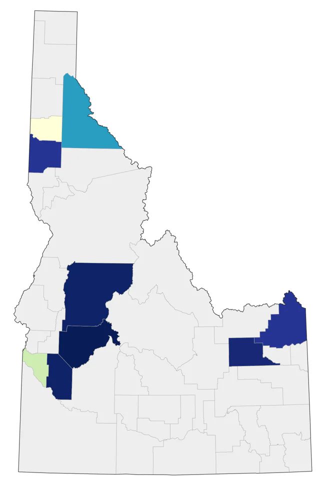 Tennessee Warbler county map