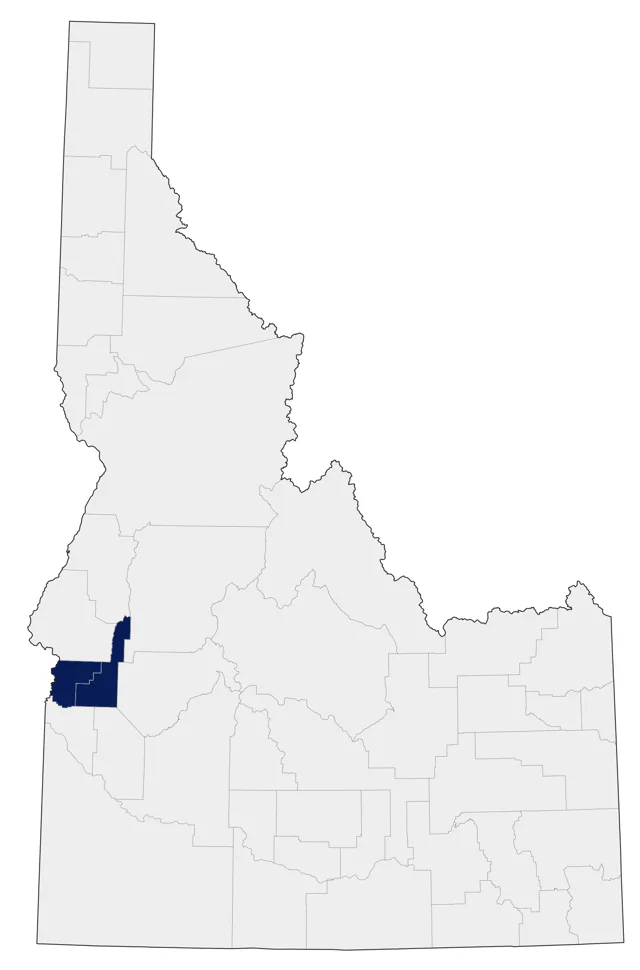 Tricolored Blackbird county map