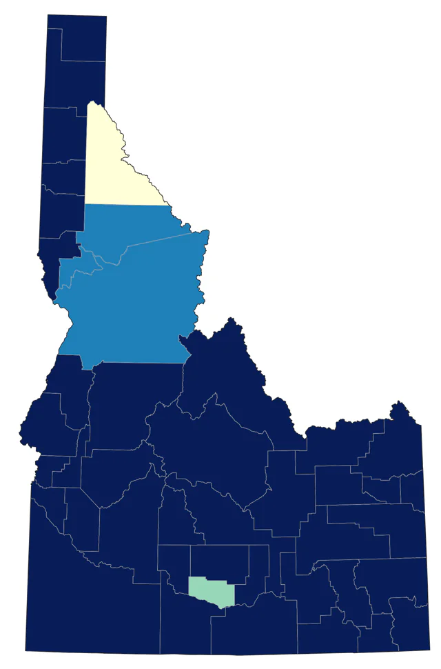 Vesper Sparrow county map
