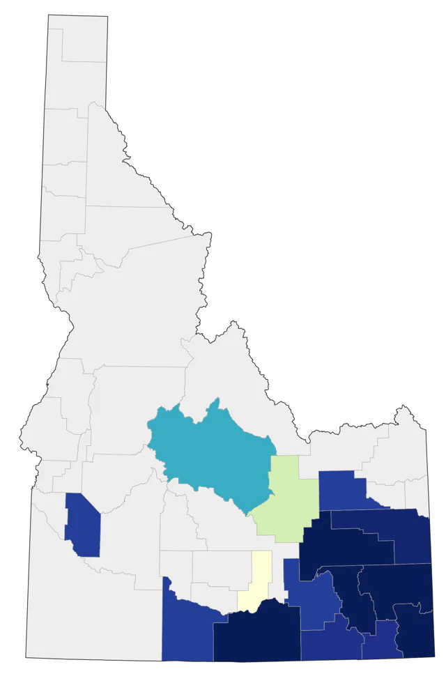 Virginia's Warbler county map
