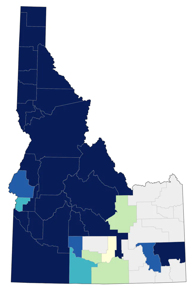 Western Bluebird county map