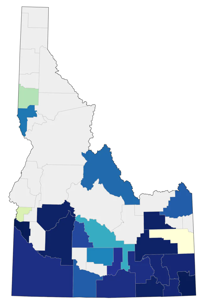Western Cattle-Egret county map