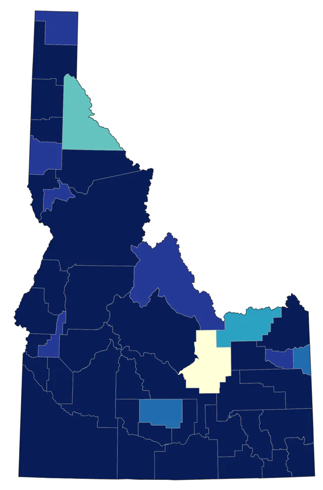 Western Grebe county map