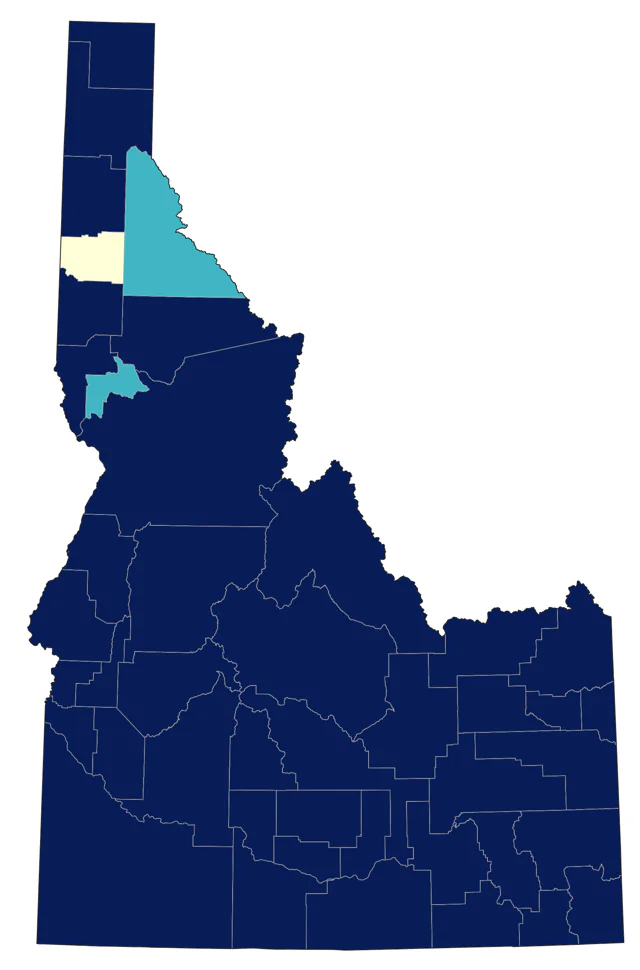 Western Kingbird county map