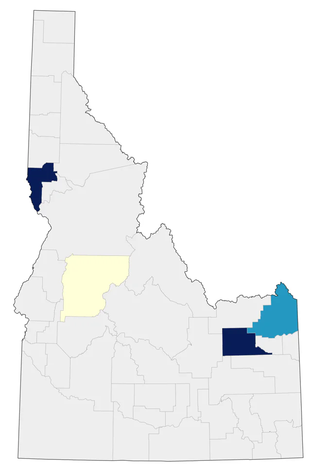 White-rumped Sandpiper county map