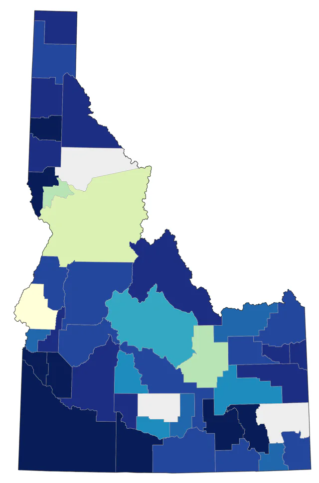 White-throated Sparrow county map
