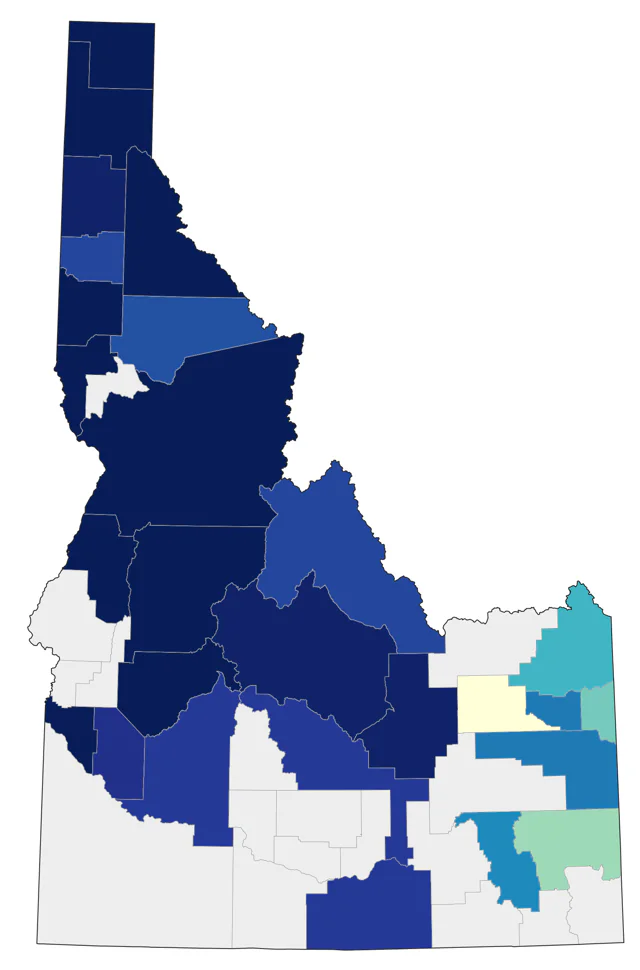 White-winged Crossbill county map