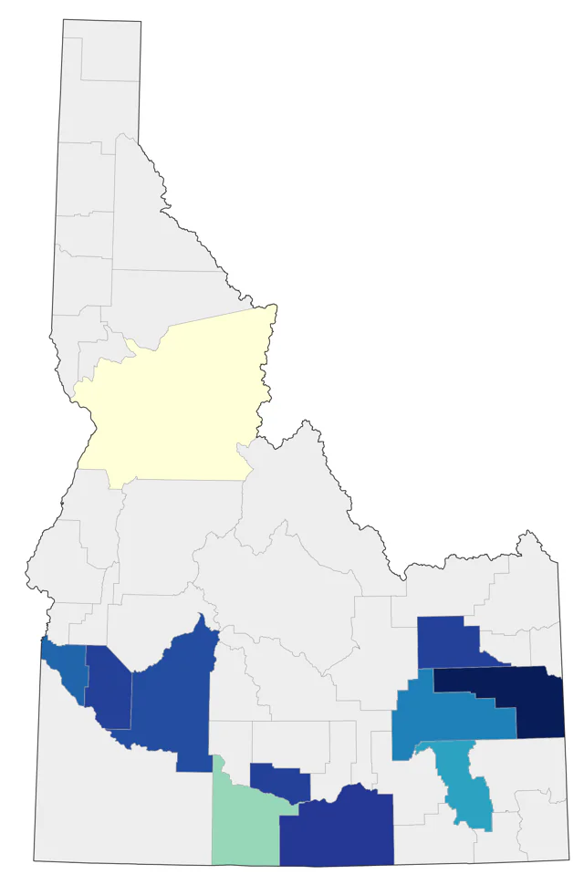 White-winged Dove county map