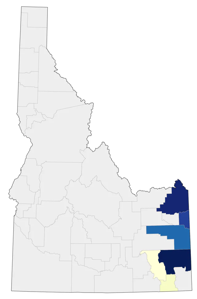 Whooping Crane county map