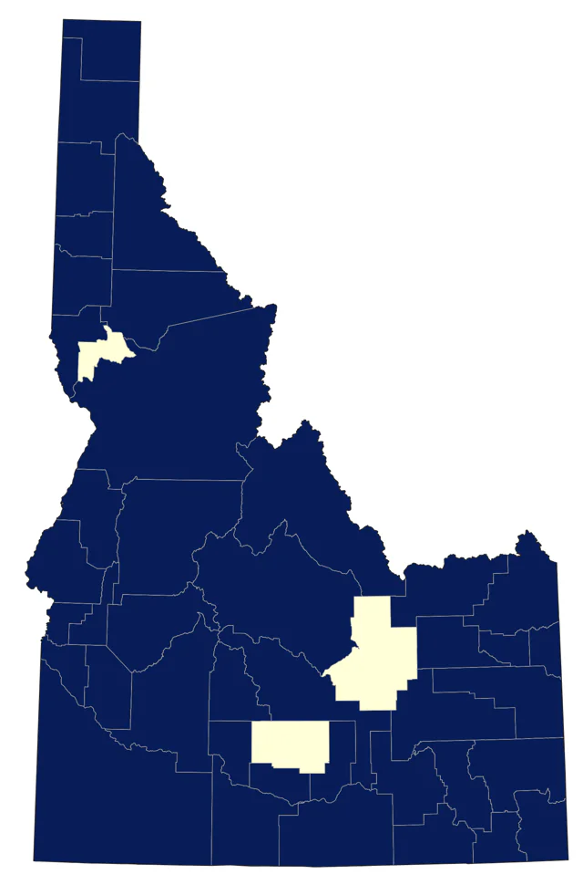 Yellow-headed Blackbird county map