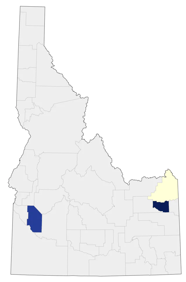 Yellow-throated Warbler county map
