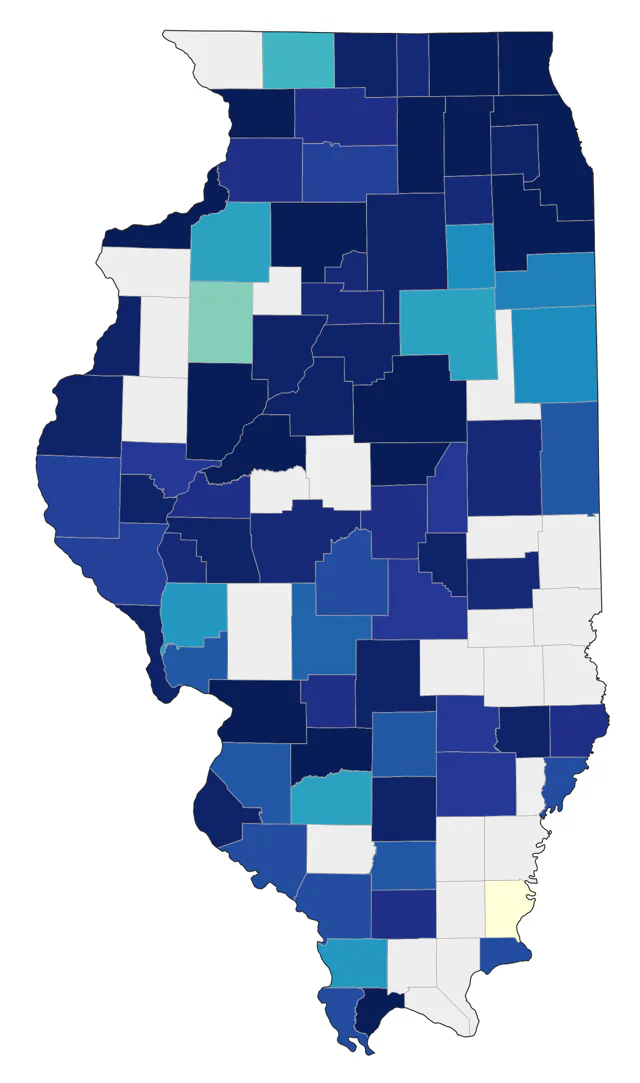American Avocet county map