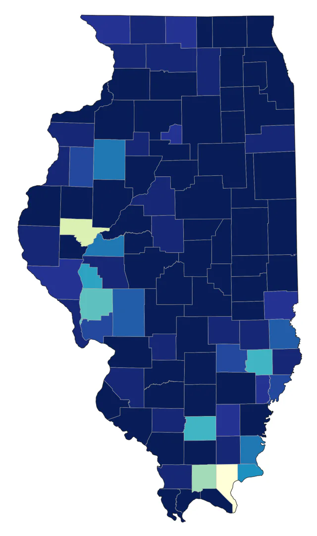 American Golden-Plover county map