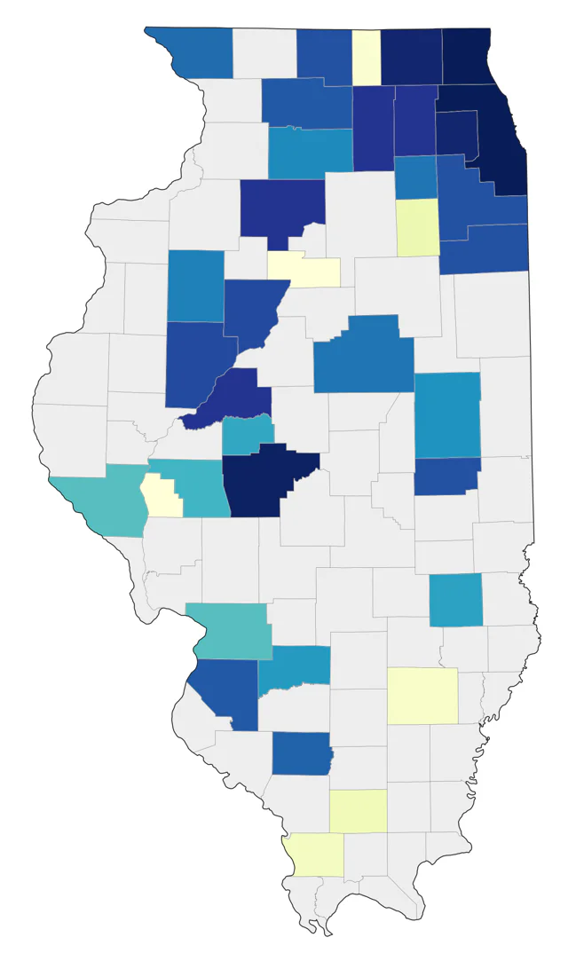 American Goshawk county map